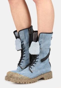 A.S.98 Schnürstiefel - Denim Blu Nero