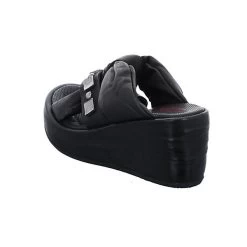 A.S.98 Damen Wedges Sandalen Arca Pantolette Fußbett Bequem Freizeit Glattleder Uni Wedge-Sneakers - Schwarz -Schuh Verkauf 24687932 05