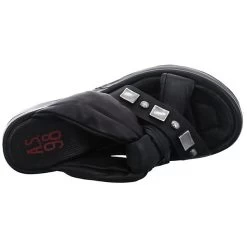 A.S.98 Damen Wedges Sandalen Arca Pantolette Fußbett Bequem Freizeit Glattleder Uni Wedge-Sneakers - Schwarz -Schuh Verkauf 24687932 06