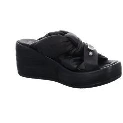 A.S.98 Damen Wedges Sandalen Arca Pantolette Fußbett Bequem Freizeit Glattleder Uni Wedge-Sneakers - Schwarz -Schuh Verkauf 24687932 07