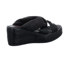 A.S.98 Damen Wedges Sandalen Arca Pantolette Fußbett Bequem Freizeit Glattleder Uni Wedge-Sneakers - Schwarz -Schuh Verkauf 24687932 08