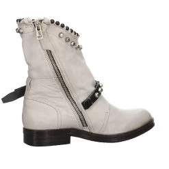 A.S.98 Damen Stiefel Schuhe Boots Elegant Freizeit Nieten Glattleder Uni Klassische Stiefel - Hellgrau -Schuh Verkauf 27202346 05