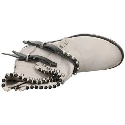 A.S.98 Damen Stiefel Schuhe Boots Elegant Freizeit Nieten Glattleder Uni Klassische Stiefel - Hellgrau -Schuh Verkauf 27202346 08