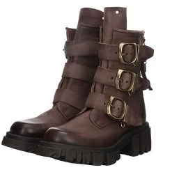 A.S.98 Damen Stiefeletten Schuhe Boots Elegant Freizeit Glattleder Uni Plateau-Stiefeletten - Braun -Schuh Verkauf 27299000 10