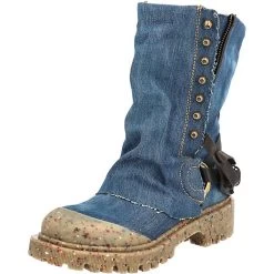 A.S.98 Stulpenstiefeletten Biker Boots - Blue Denim