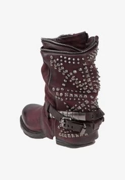 A.S.98 Cowboy-/Bikerstiefelette - Red -Schuh Verkauf bace07f6475245bcbd07857228cddc34